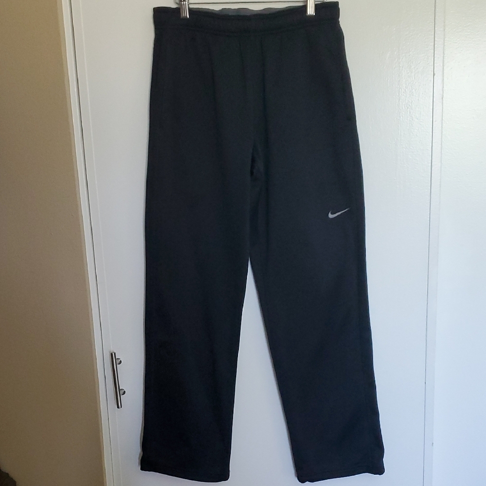 Nike Men's Black Joggers with Silver Logo